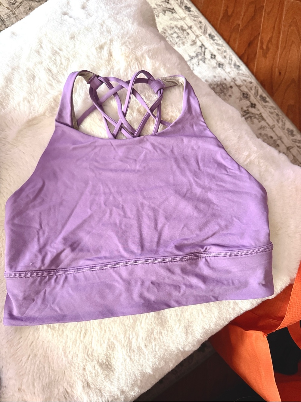 lululemon athletica Lavender Crisscross Back Sports Bra size 10